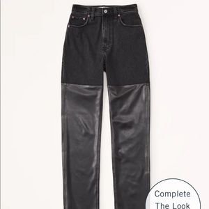 Abercrombie Mixed Fabric Ultra High Rise 90s Straight Jean